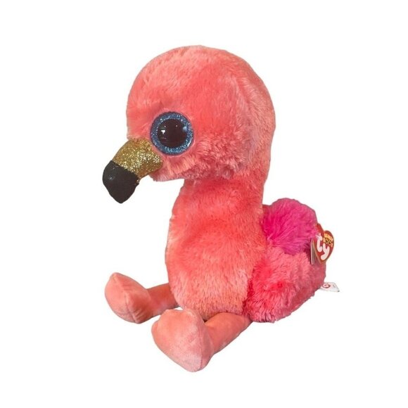 Ty Beanie Boos 9" GILDA the Pink Flamingo Plush Medium Buddy Tags Valentine Love - Picture 1 of 8